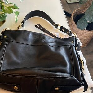 Coach Black Leather Shoulder Bag